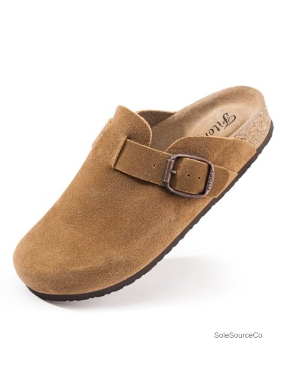 Women's Genuine Leather Mules Clogs Slip-on Adjustable Buckle Flat Casual Shoes